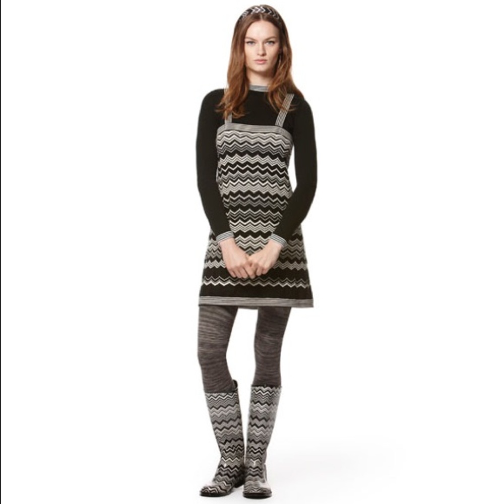 Missoni For Target Black Chevron Knit Dress in Black and White, Size M